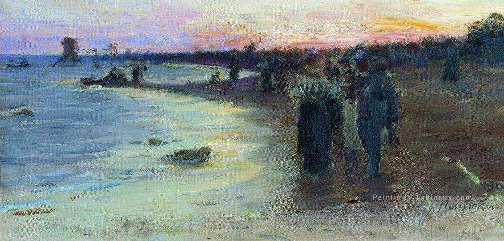 sur la rive du golfe de finlande 1903 Ilya Repin Peintures à l'huile
